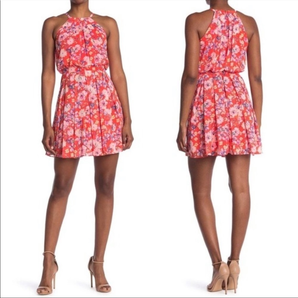 NWT Eliza J. Orange floral dress